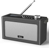 Radio Portatile Dab/Dab+ & FM con Bluetooth, Radio Digitale Vintage con Batteria Ricaricabile, Radiolina Portatile Riproduzione Fino a 15 Ore, Uscita Cuffie