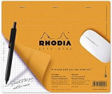 Rhodia 19410C Blocco tappetino mouse Clic Bloc, 19x23 cm, 30 fogli staccabili, quadretti 5x5, carta Clairefontaine bianca 80 g/m², base antiscivolo