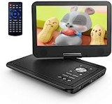 YOTON Lettore DVD Portatile da 12,5" con Schermo Girevole HD da 10,5" per Auto e Bambini, con Caricatore per Auto, Supporta 6 Ore di Batteria Integrata e USB/scheda SD/sincronizzazione TV