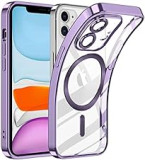 TUUTPU Cover Magnetica per iPhone 11 6,1'', Custodia Comaptibile con Magsafe Trasparente Antiurto Protezione [Copertura della fotocamera] [Non ingiallente] Sottile Silicone Clear Telefono Case