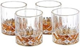 Relaxdays Bicchieri da Whisky Set da 4, 250 ml, in Cristallo, Decorativi, per la Vetrina e Angolo Bar, Trasparenti