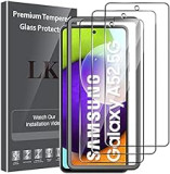 LK 3+3 Pezzi Vetro Temperato Compatibile con Samsung Galaxy A53 5G, 3 Pezzi Pellicola Protettiva e 3 Pezzi Pellicola Fotocamera, Durezza 9H, HD Schermo Pellicola, Con Strumenti di Installazione