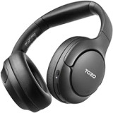 TOZO HT2 - Cuffie wireless ibride con cancellazione attiva del rumore, 60 ore di riproduzione, audio over ear, audio ad alta risoluzione, bassi profondi, pieghevoli, leggere, per allenamento