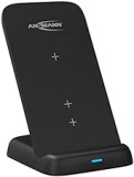 ANSMANN Caricatore Qi da 15 W verticale – Stazione di ricarica wireless a induzione per dispositivi abilitati Qi come Apple iPhone (12, 11, XS, XR, X, 8), AirPods, Samsung Galaxy (S21, S20, S10), ecc.