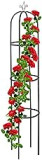 Relaxdays Obelisco per Rampicanti, Alto 190 cm, Graticolato per Piante, Rose Edere, Accessori da Giardino, Metallo, Nero, 100% Acciaio