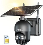 Xega 3G/4G LTE Telecamera di sicurezza esterna wireless ad energia solare, inclinazione 2K 355°/95°, sensore di movimento PIR, visione notturna, conversazione bidirezionale, scheda SIM inclusa.