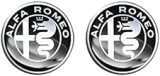 Alfa Romeo Adesivi 3D Ufficiali Logo Black, Diam. 21 mm, 2 Pezzi