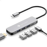 NOVOO Hub USB C a USB, 5 in 1 Adattatore HDMI 4K con 3 porte USB 3.0, ricarica rapida 100W, Compatibile con MacBook Air/Pro, Chromebook, Matebook e altri laptop Type-C