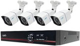 Kit di videosorveglianza AHD PNI House PTZ1500 5 MP - DVR e 4 telecamere di sorveglianza esterna, H.265, riconoscimento viso, rilevamento umano, nero