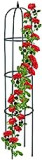 Relaxdays Obelisco per Rampicanti, Alto 188 cm, Graticolato per Piante, Rose, Edere Accessori da Giardino, Verde Scuro, 100% Acciaio