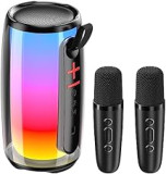 MAIEKLU Karaoke Professionale Completo, Karaoke con 2 Microfono, Un clic per Annullare il Suono Originale, Altoparlante da 20W, 11 Modalità Ambientali RGB, Cassa Karaoke supporto Bluetooth/USB/TF/AUX