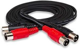 Hosa MID-203, Dual MIDI Cable, Dual 5-pin DIN to Same, 3 m