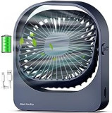 WOWDSGN Ventilatore da Tavolo a Batteria Ricaricabile - Ventilatore USB Piccole con Forte Flusso d'Aria - Mini Ventilatore Portatile - 3 Velocità - Ideale per Interno ed Esterno (Blu Scuro)